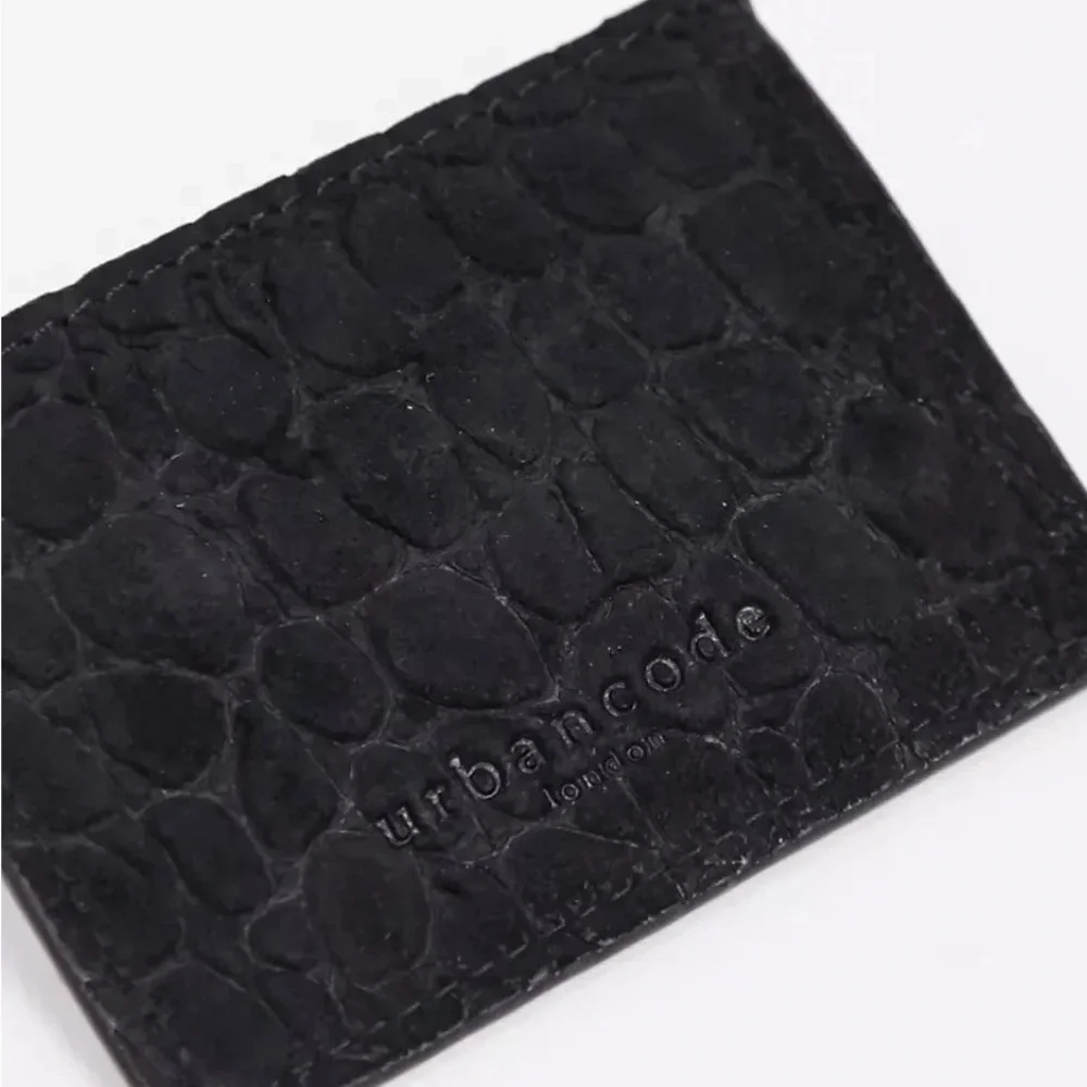 Urbancode  Black And Gold Animal Print Genuine Leather wallet card holder